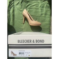 BLEEKER AND BLONDE HIGH HILL SHOES NUDE 7